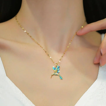 Stainless Steel Gold Color Dragonfly Wings Necklaces For Women - LaVie Jewelery
