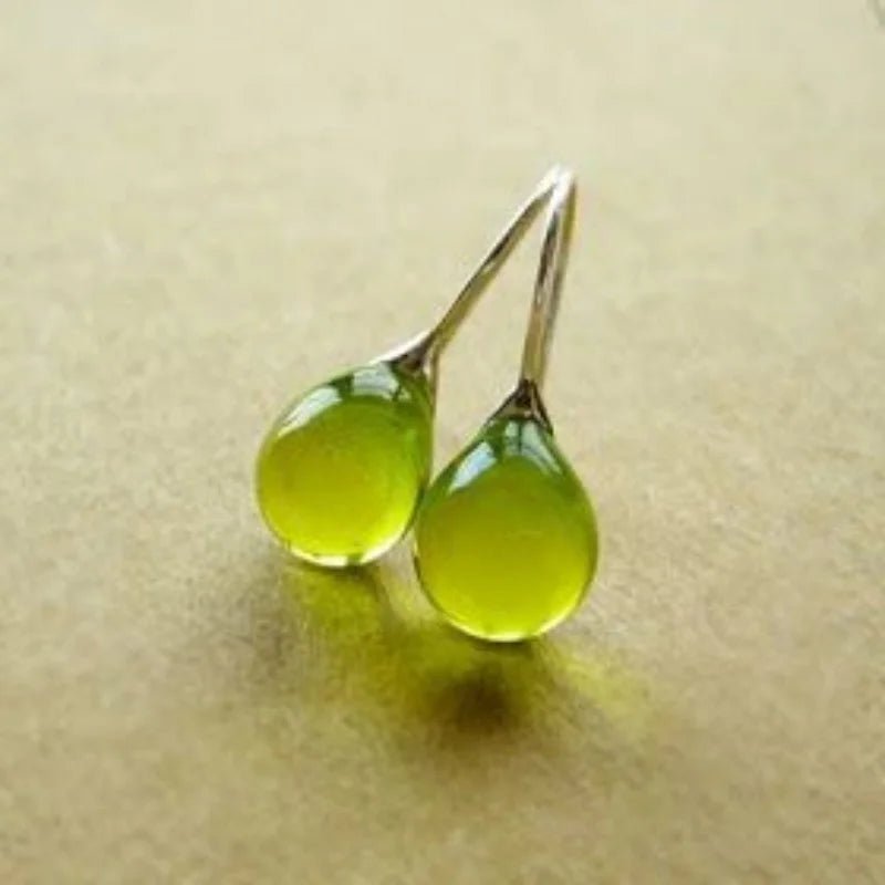 Gold Color Inlay Natural Stone Earrings - LaVie Jewelery