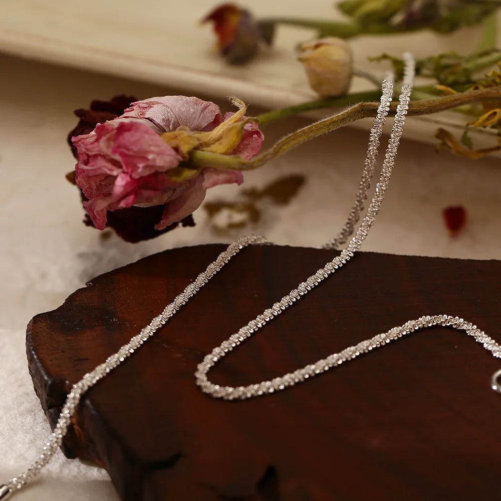 Silver Color Sparkling Clavicle Chain Choker Necklace - LaVie Jewelery