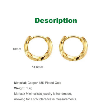 18K Gold Plated Silver Color Circle Hoop Earrings - LaVie Jewelery