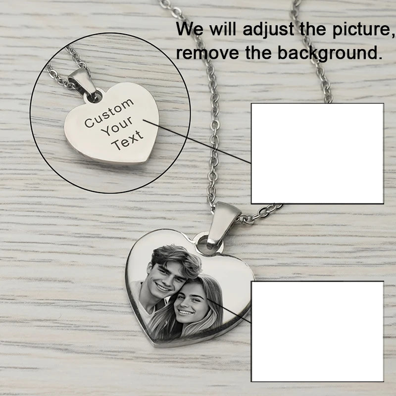 Picture Necklace Personalized for Women,Custom Photo Love Heart Projection Pendant,Customized Valentine's Day gift,gifts for mom - The LaVie Jewelry
