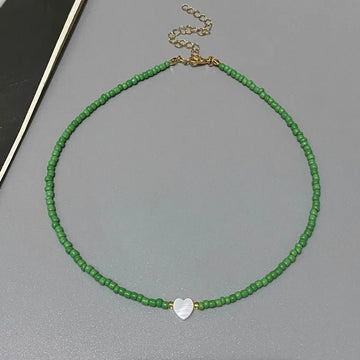 Colorful Love Heart Design Seed Beads Choker Nekklace - LaVie Jewelery