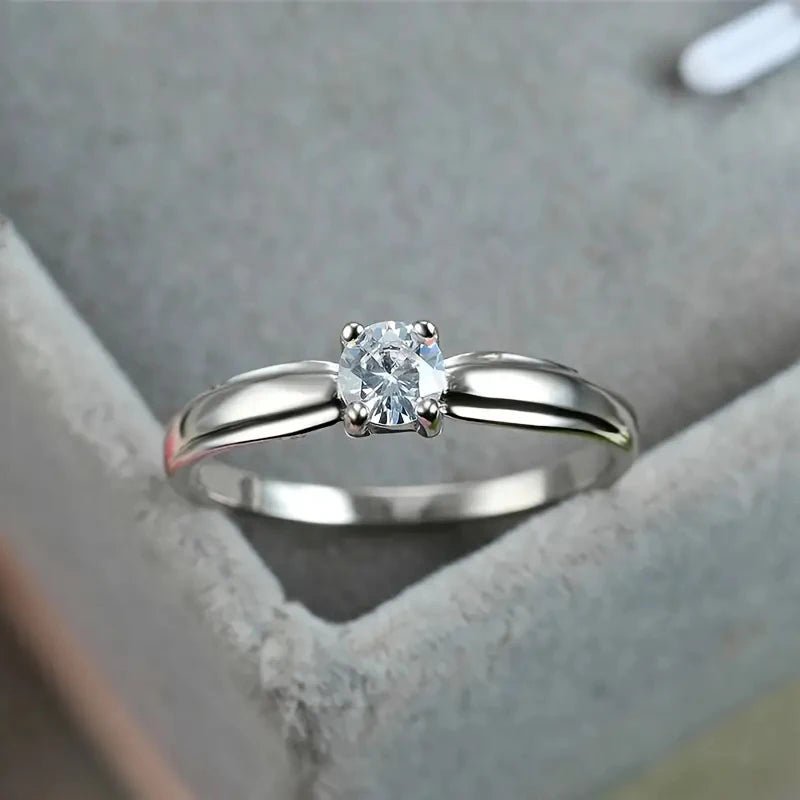 Single Round Cubic Zircon Rings - LaVie Jewelery