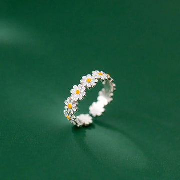 Daisy Flowers Exquisite Enamel Sunflower Open Rings - LaVie Jewelery