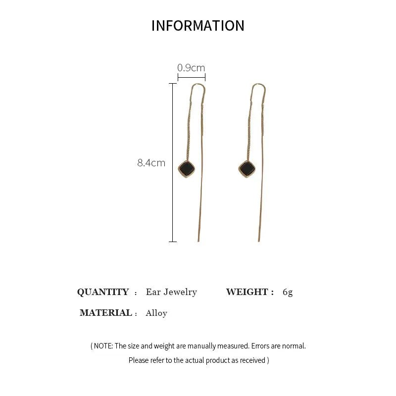 Korean Fashion Gold Color Long Tassel Dangle Earrings - LaVie Jewelery