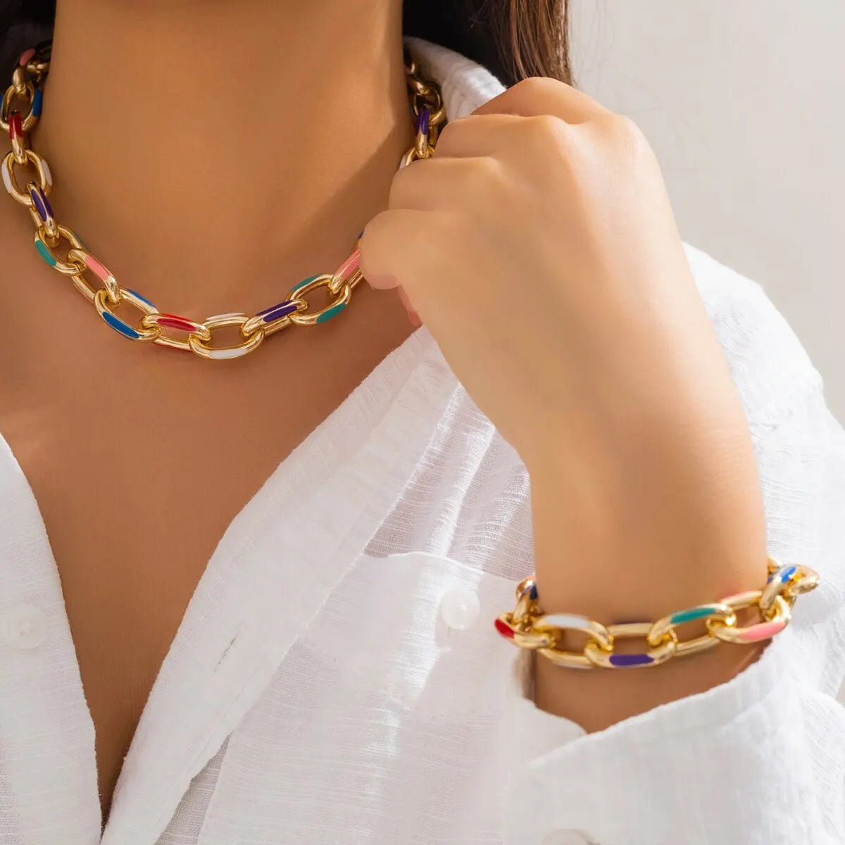 Bohemian Fashion Choker Necklace Bracelet Jewelry Set - LaVie Jewelery