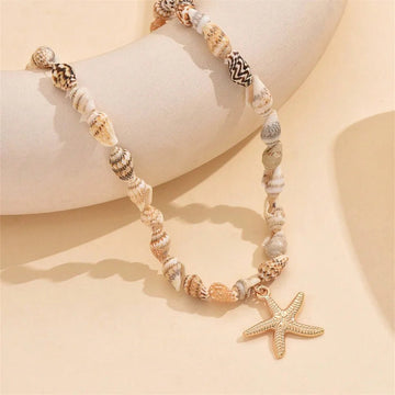 Beach Style Natural Seashell Beaded Choker Necklace - LaVie Jewelery
