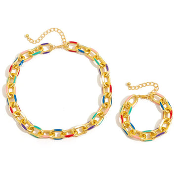 Bohemian Fashion Choker Necklace Bracelet Jewelry Set - LaVie Jewelery