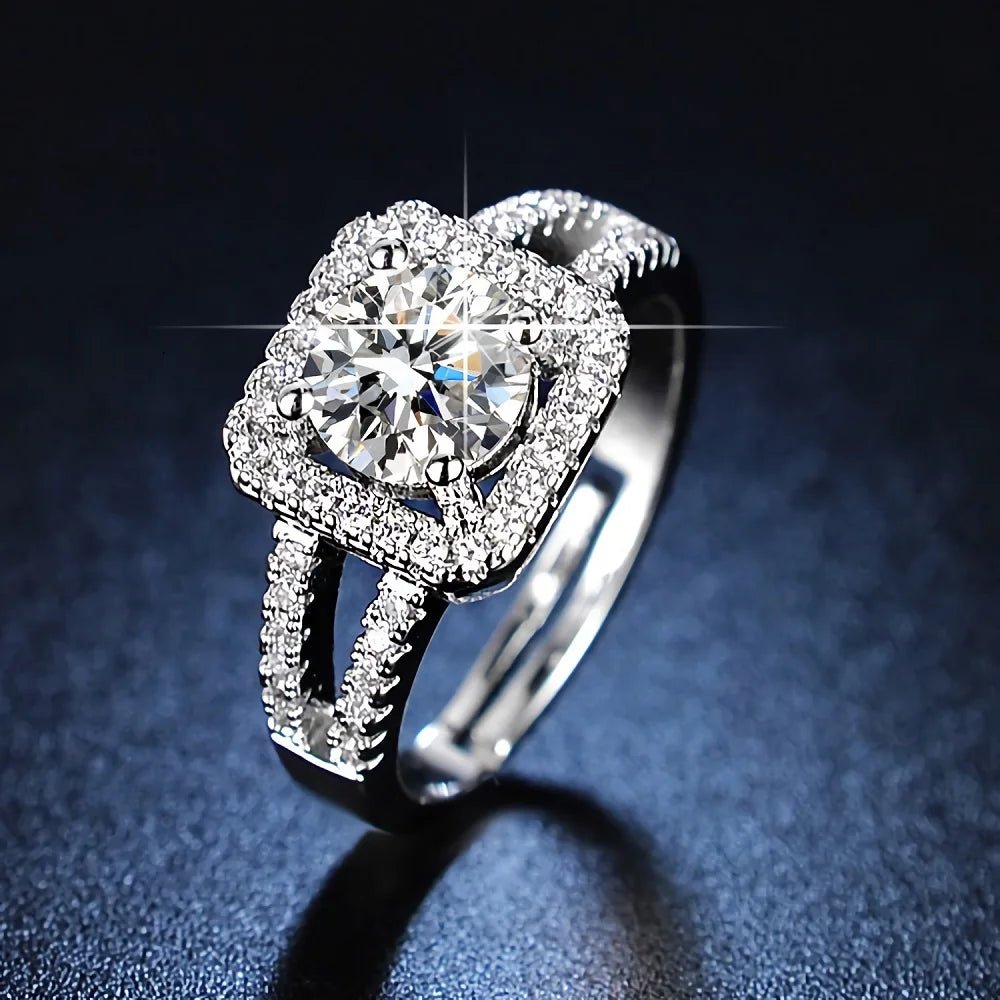 925 Sterling Silver Crystal square Rings - LaVie Jewelery