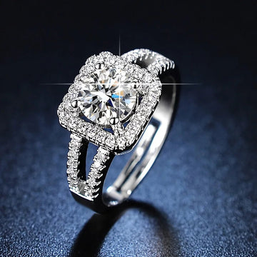 925 Sterling Silver Crystal square Rings - LaVie Jewelery