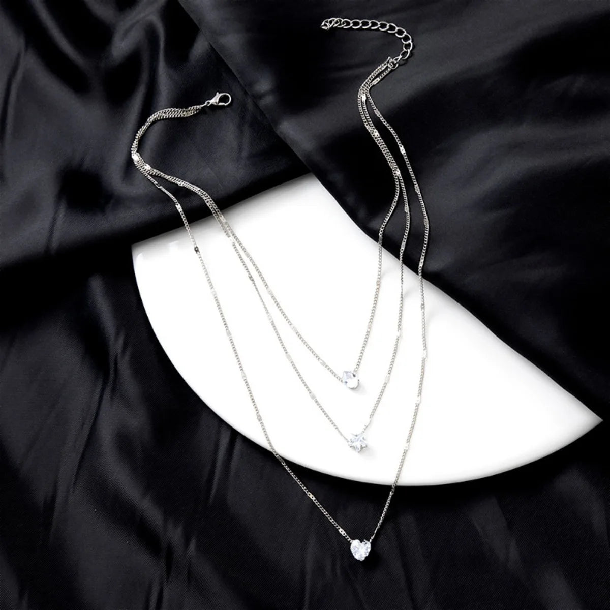 Multi - layer Star Heart Shape Water Drop Pendant Chain Necklace - LaVie Jewelery