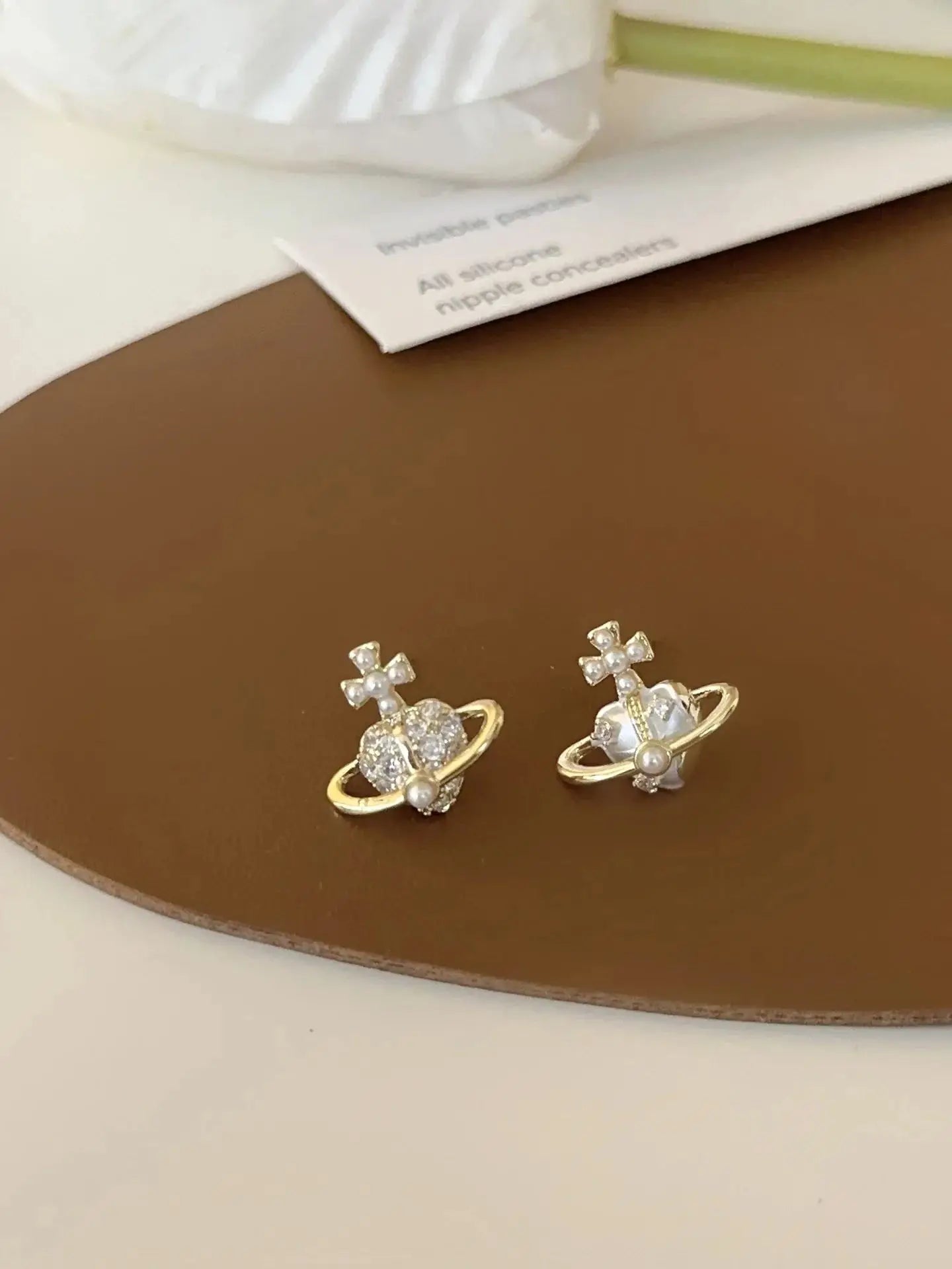 Elegant Double Side White Shell Pearl Stud Earrings - LaVie Jewelery