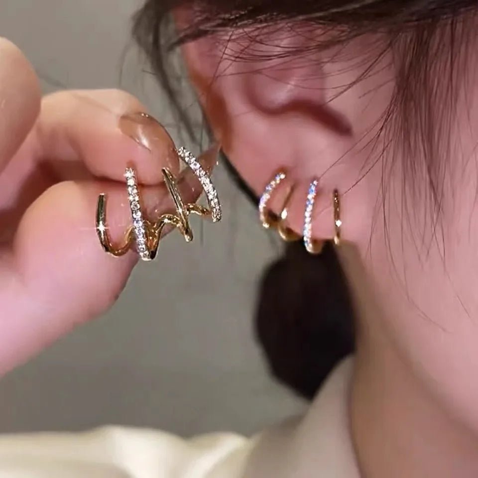 Crystal Rhinestone Claw Stud Earrings - LaVie Jewelery