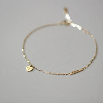14K Gold‑Plated 925 Sterling Silver Heart Bracelet - LaVie Jewelery