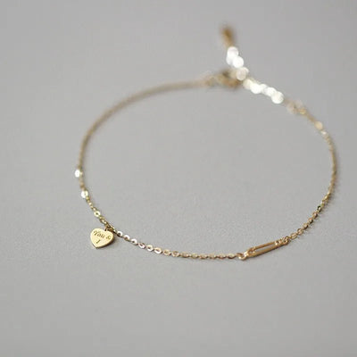 14K Gold‑Plated 925 Sterling Silver Heart Bracelet - LaVie Jewelery