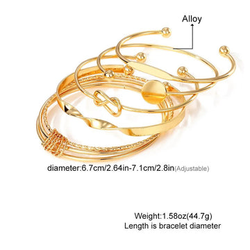 Punk Trendy Multilayer Twist Sparkling Adjustable Bracelets - LaVie Jewelery