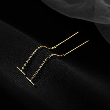 Korean Fashion Gold Color Long Tassel Dangle Earrings - LaVie Jewelery