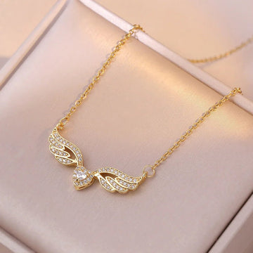 Stainless Steel Gold Color Dragonfly Wings Necklaces For Women - LaVie Jewelery