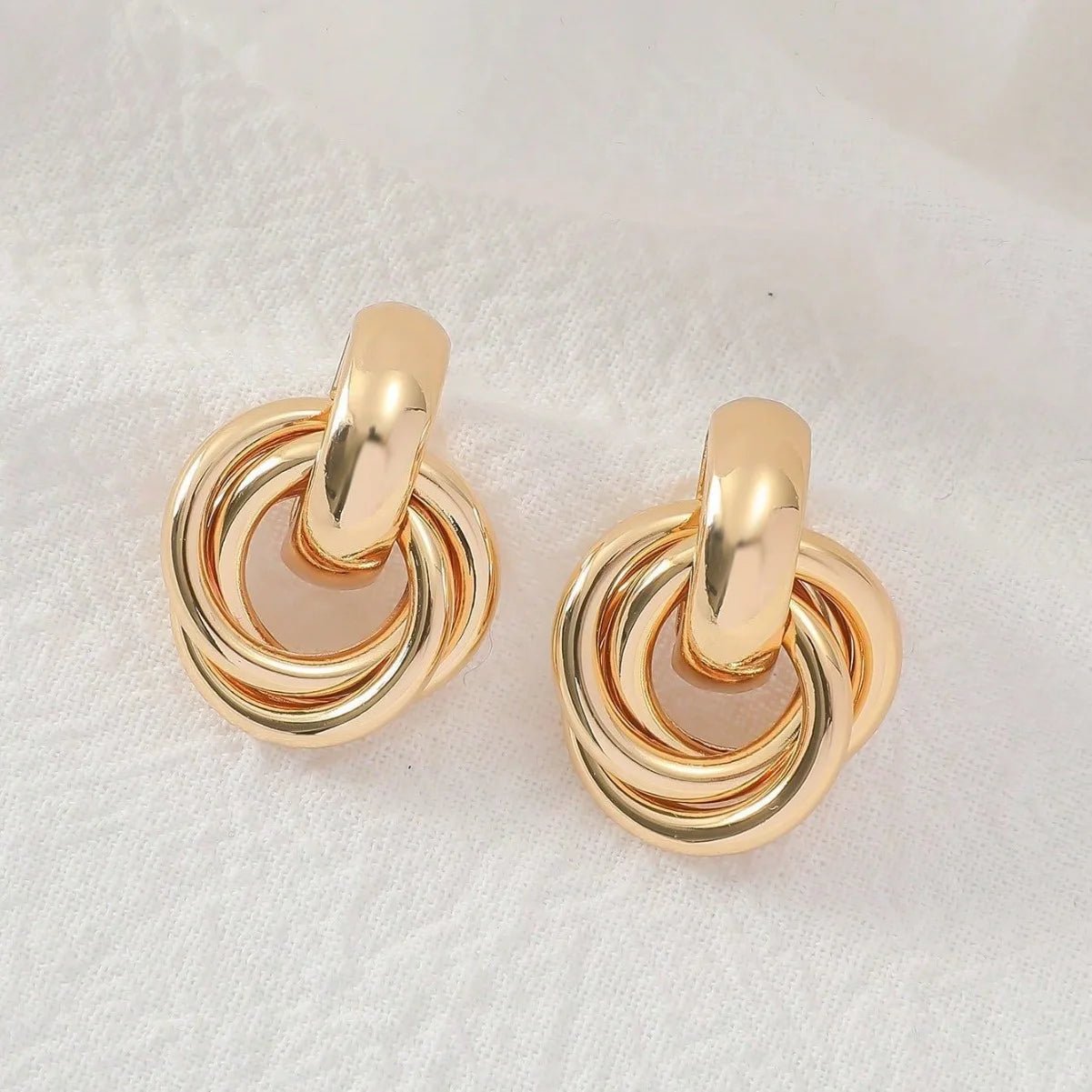 Gold SIlver Color Knot Hoop Earrings - LaVie Jewelery