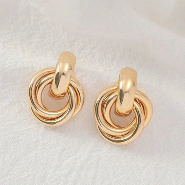 Gold SIlver Color Knot Hoop Earrings - LaVie Jewelery