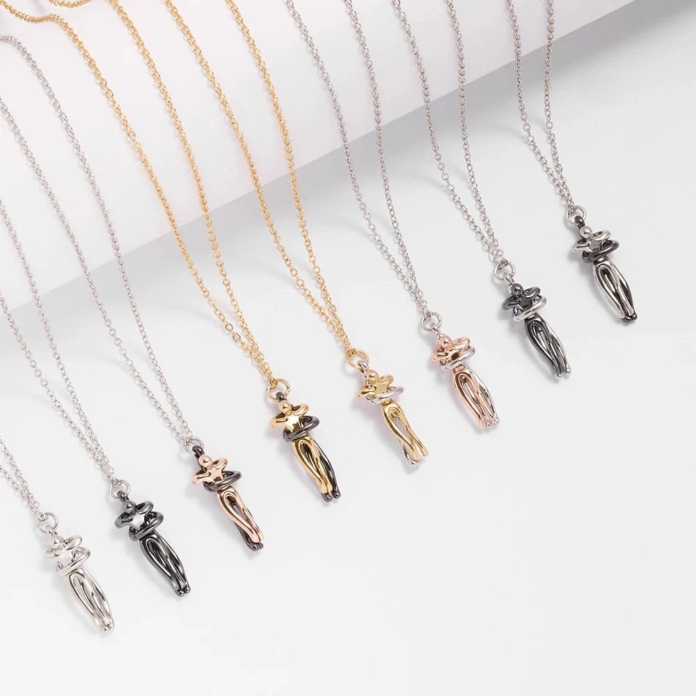 "The Eternal Embrace" Hugging Couple Necklace - The LaVie Jewelry