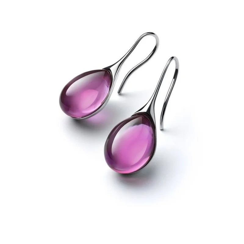Gold Color Inlay Natural Stone Earrings - LaVie Jewelery