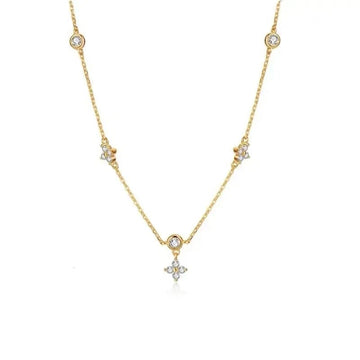 Zircon Four - leaf Flower Luxury Chain Choker Necklace - LaVie Jewelery