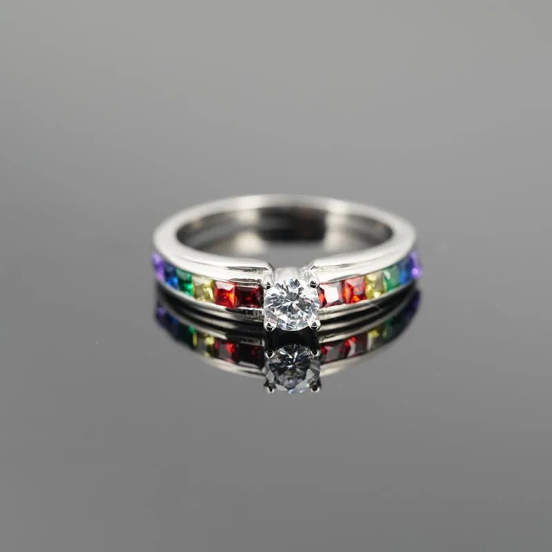 925 Sterling Silver Color Rainbow Cubic Zircon Rings - LaVie Jewelery