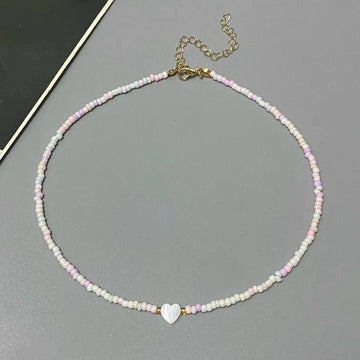 Colorful Love Heart Design Seed Beads Choker Nekklace - LaVie Jewelery