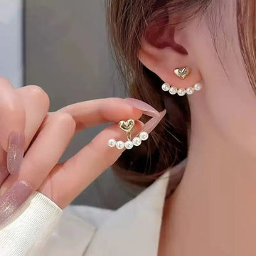 Luxury Sweet Heart - shaped Pearl Stud Earrings - LaVie Jewelery