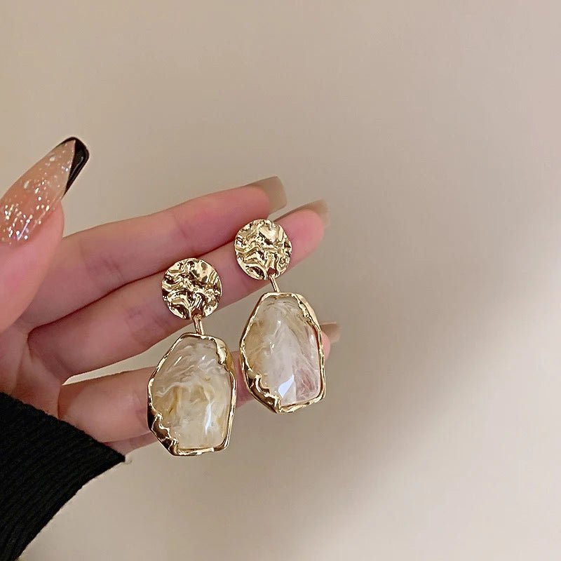 Korea Style Irregular Resin Stud Earrings - LaVie Jewelery
