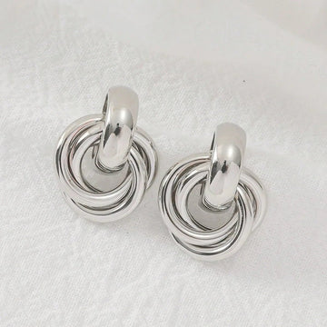 Gold SIlver Color Knot Hoop Earrings - LaVie Jewelery