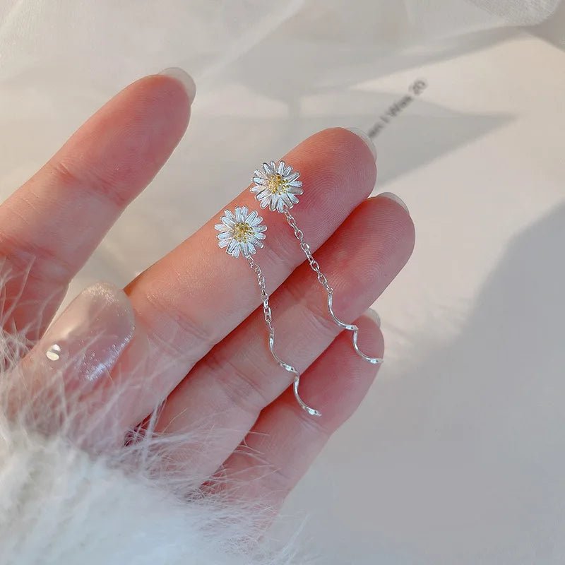 Korean Style Long Tassel Heart Drop Earrings - LaVie Jewelery
