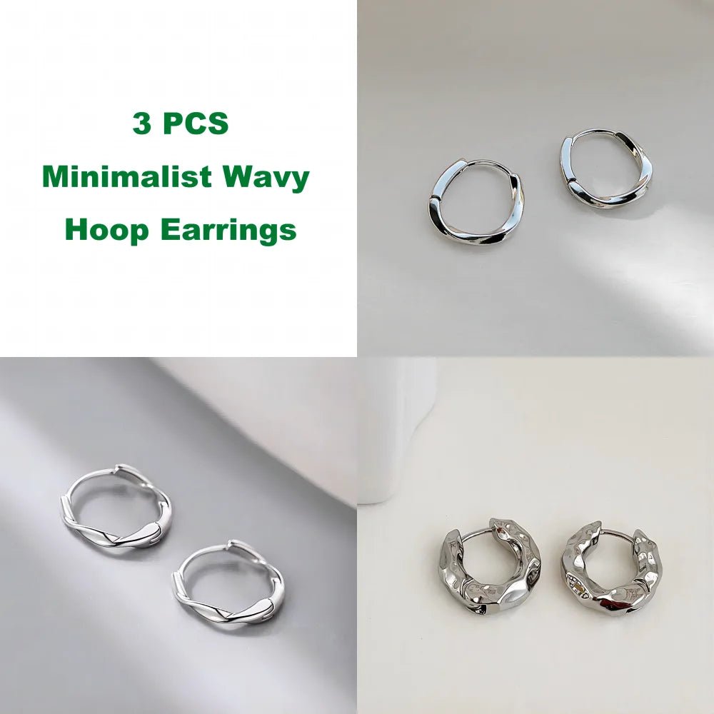 18K Gold Plated Silver Color Circle Hoop Earrings - LaVie Jewelery