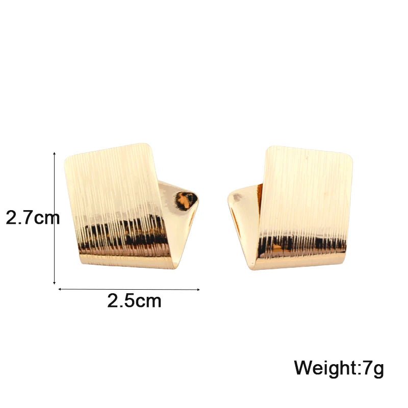 Stylish Small Stud Earrings with Folded Design - LaVie Jewelry