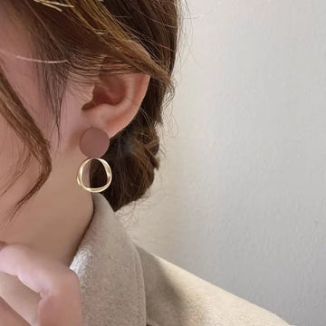 Vintage Brown Round Dangle Drop Earrings - LaVie Jewelery