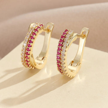 Trendy Crystal Black And White Zircon Earrings - LaVie Jewelery