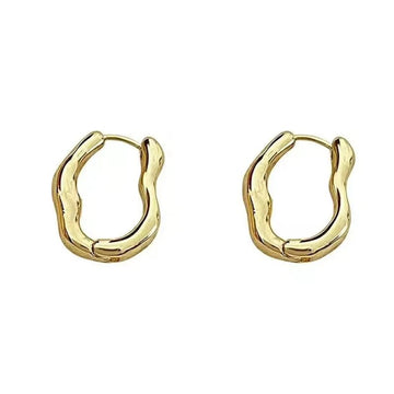 Irregular Oval Hoop Earrings - LaVie Jewelery