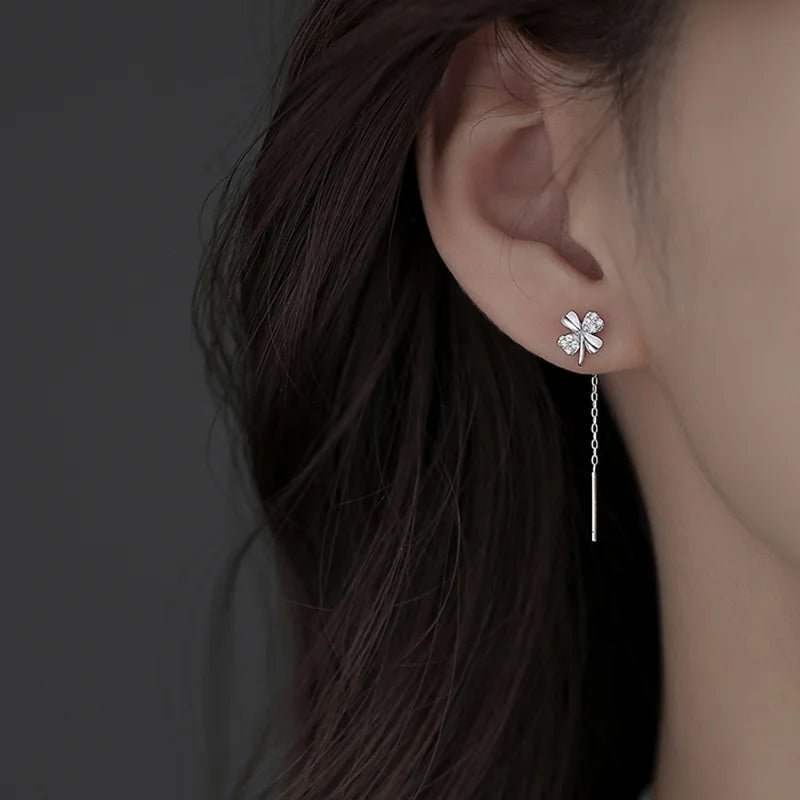 Korean Style Long Tassel Heart Drop Earrings - LaVie Jewelery