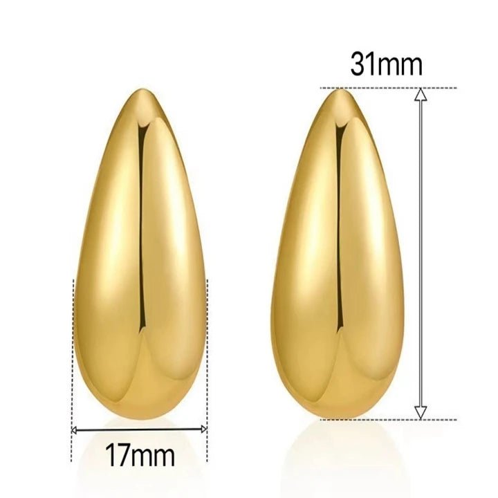 Gold Plated Teardrop Stud Earrings - LaVie Jewelery
