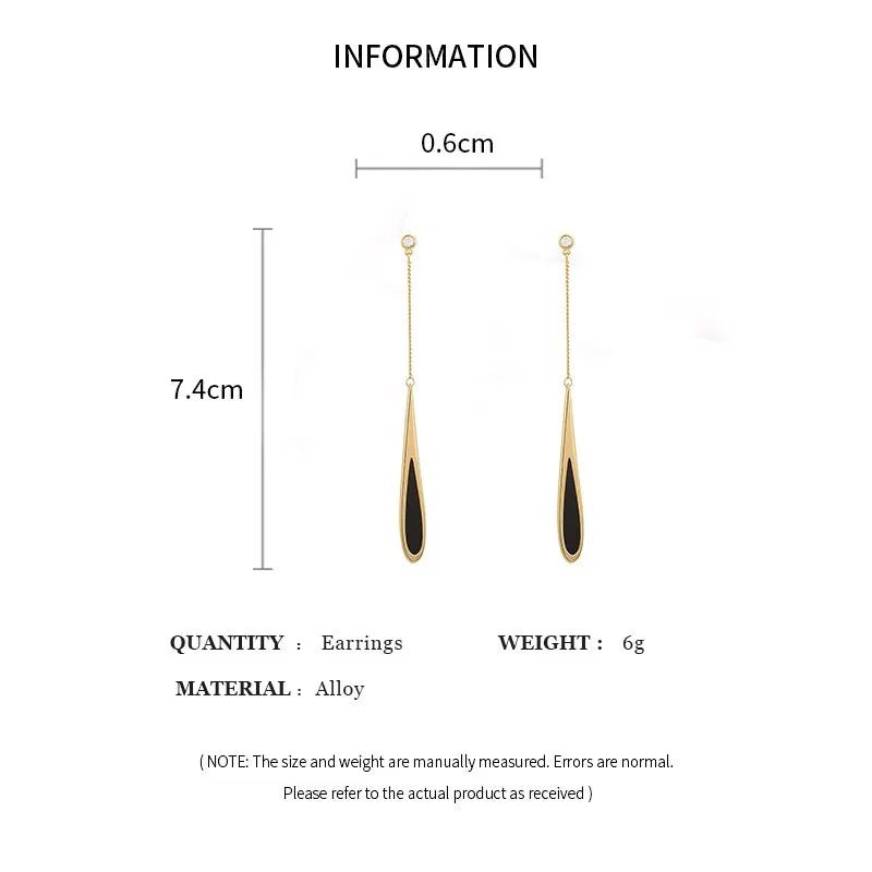 Korean Fashion Gold Color Long Tassel Dangle Earrings - LaVie Jewelery