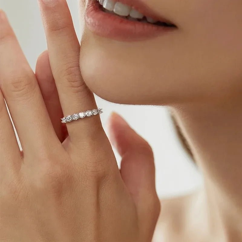 Luxary 925 Sterling Silver Real Moissanite Ring - LaVie Jewelery