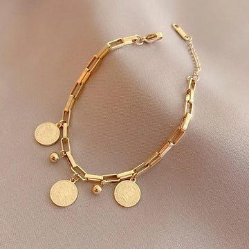 Gold Stainless Steel Pendant Bracelet - LaVie Jewelery