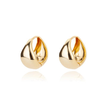 Stainless Steel Chunky Flat Small Circle Hoop Earrings - LaVie Jewelery