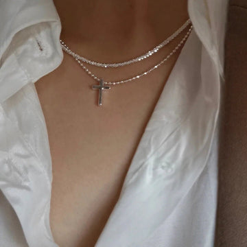 Silver Color Sparkling Clavicle Chain Choker Necklace - LaVie Jewelery