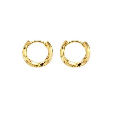 18K Gold Plated Silver Color Circle Hoop Earrings - LaVie Jewelery