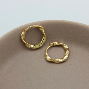 18K Gold Plated Silver Color Circle Hoop Earrings - LaVie Jewelery
