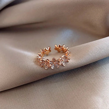 Cubic Zircon Flower Opening Rings - LaVie Jewelery