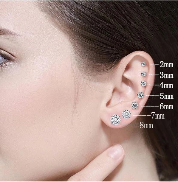 Titanium Steel Zircon Stud Earrings - LaVie Jewelery