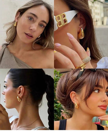 Gold Plated Teardrop Stud Earrings - LaVie Jewelery